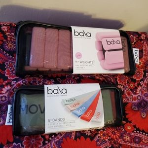 Bala Pink and Red Weights and Resistance Bands Set